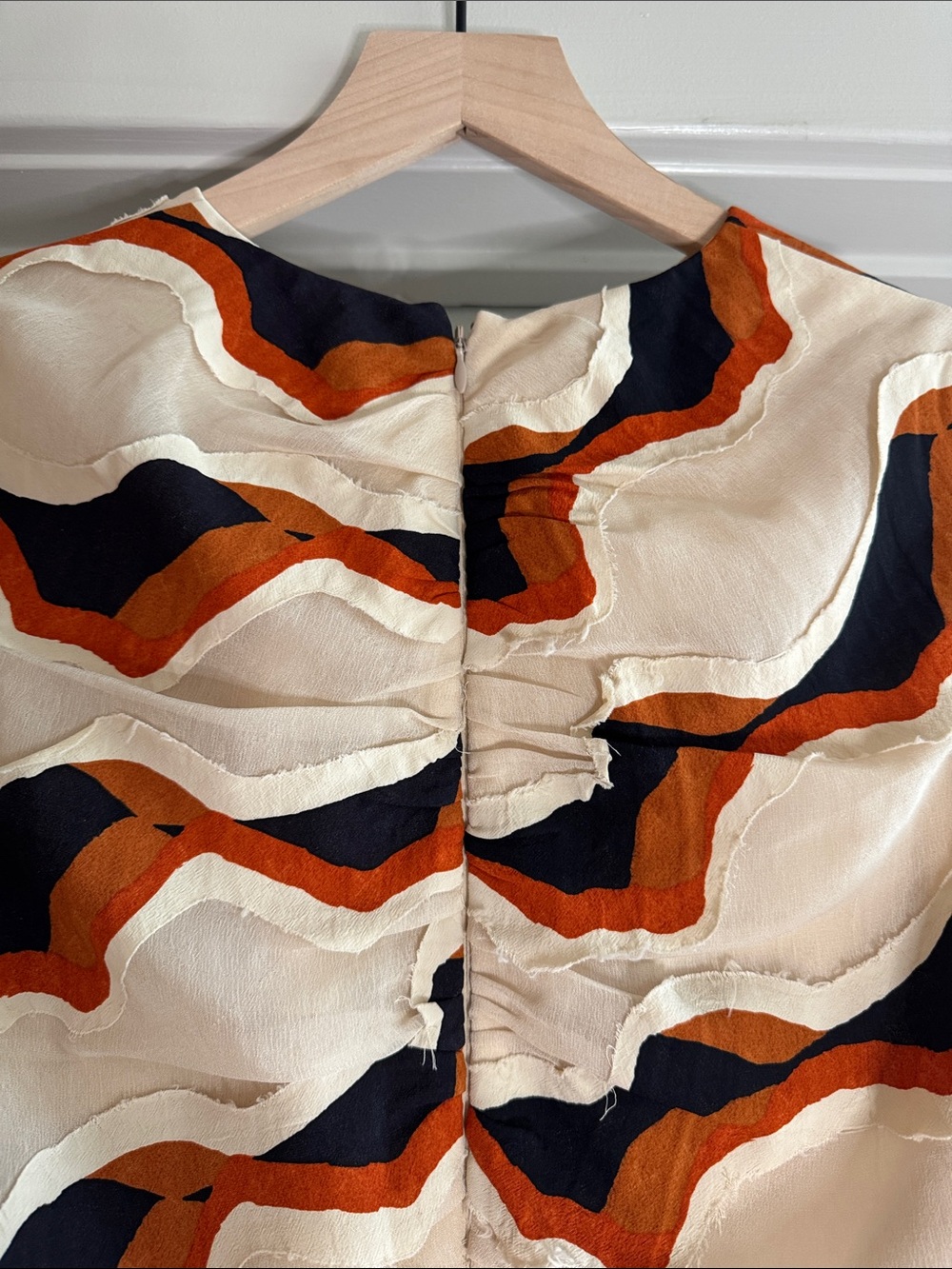 Ulla Johnson Conch Dress Cream Geometric with Subtle Beige Blue Tone - Picture 13 of 15